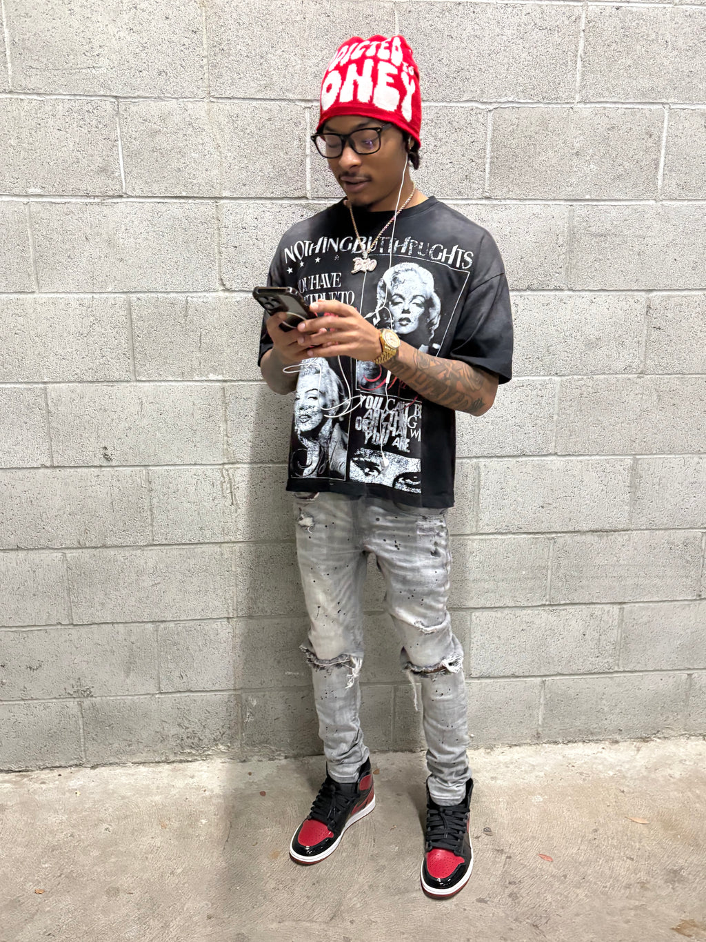 Marilyn Monroe vintage wash black T shirt